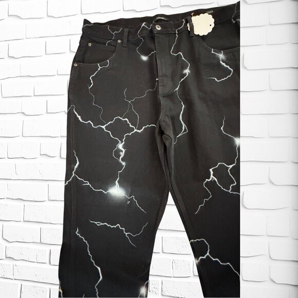 🖤 GEORGE Heavy-Duty Black Jeans – Custom Airbrushed, Size 40 🖤 - Picture 2 of 6
